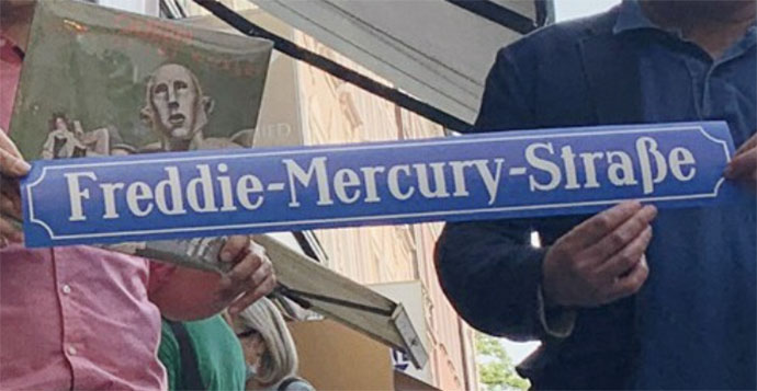 Freddie Mercury Street sign
