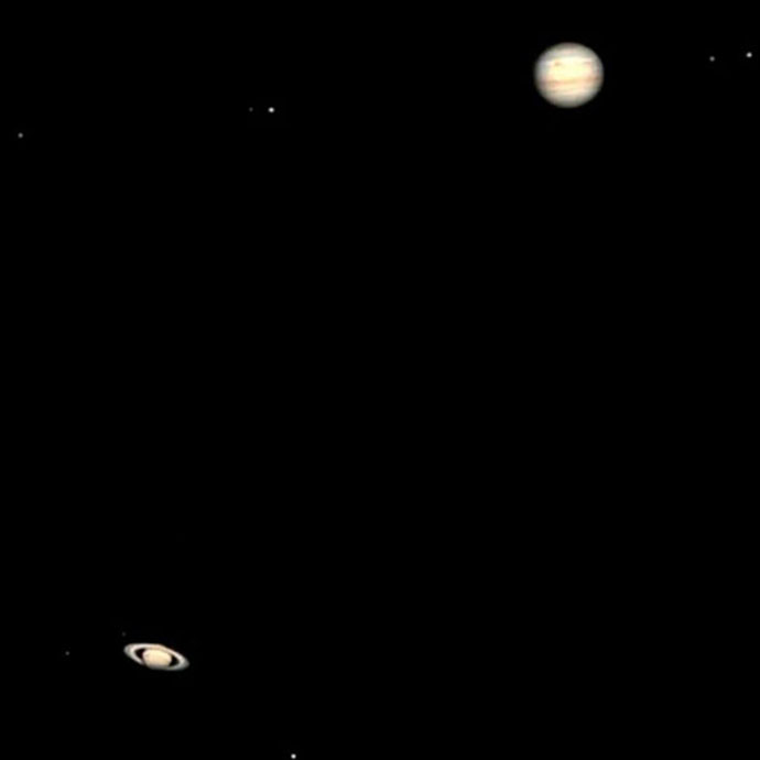 Jupiter and Saturn nearing alignment
