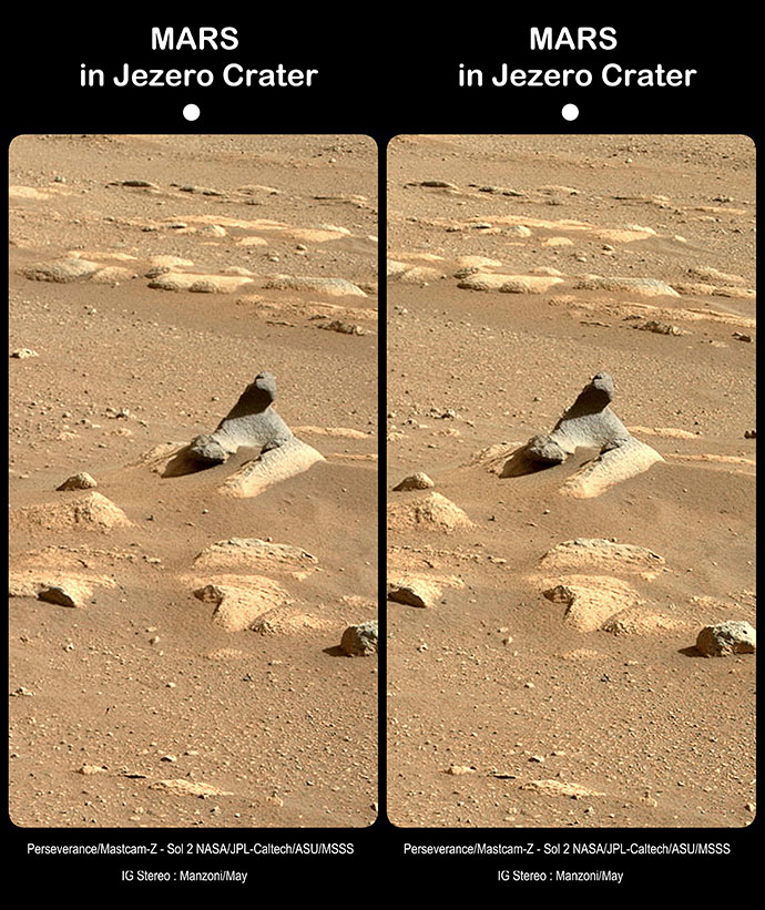 Mars in Jezero Crater - cross-eyed