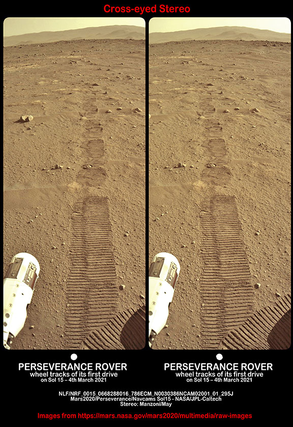 Curiosity Rover tracks - cross-eyed
