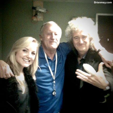 Kerry Ellis, Chris Tarrant and Brian - with injury