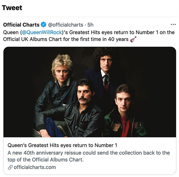 Official Charts tweet