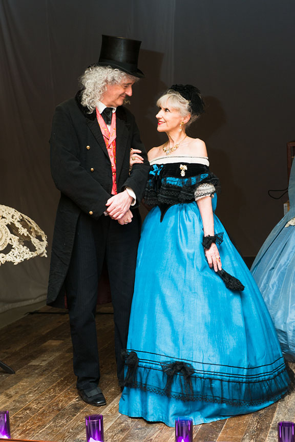 Brian May and Anita Dobson in Victorian dress
