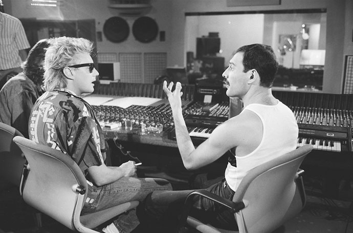 Roger and Freddie in studio