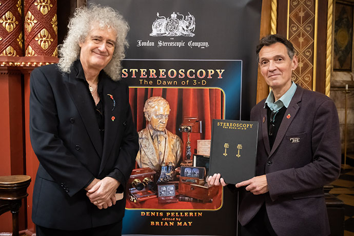 Brian and Denis before talk with "Stereoscopy" book