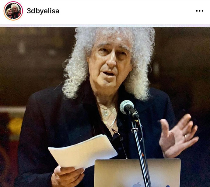 Brian May speaking at Stereoscopy launch