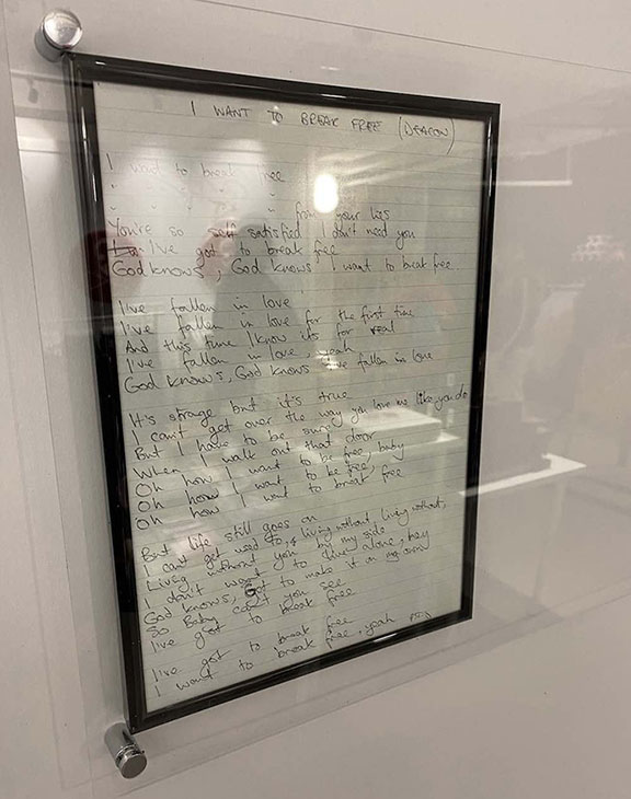Handwritten lyrics