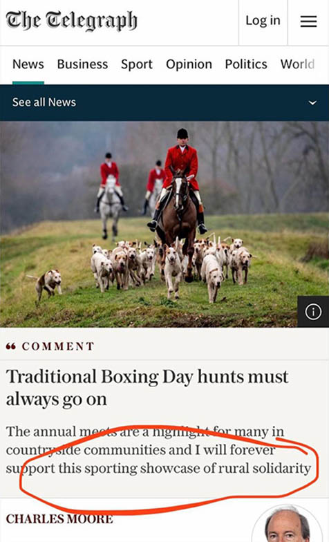 Telegraph - Traditional Boxing Day Hunts
