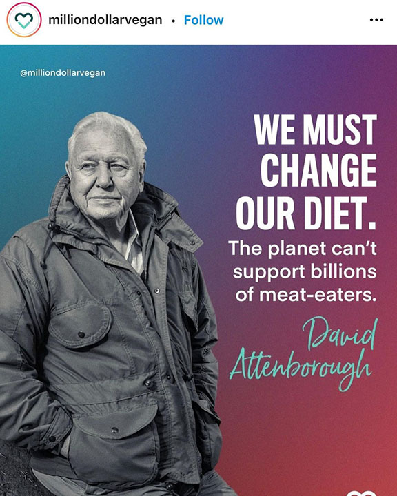 David Attenborough - We must change our diet