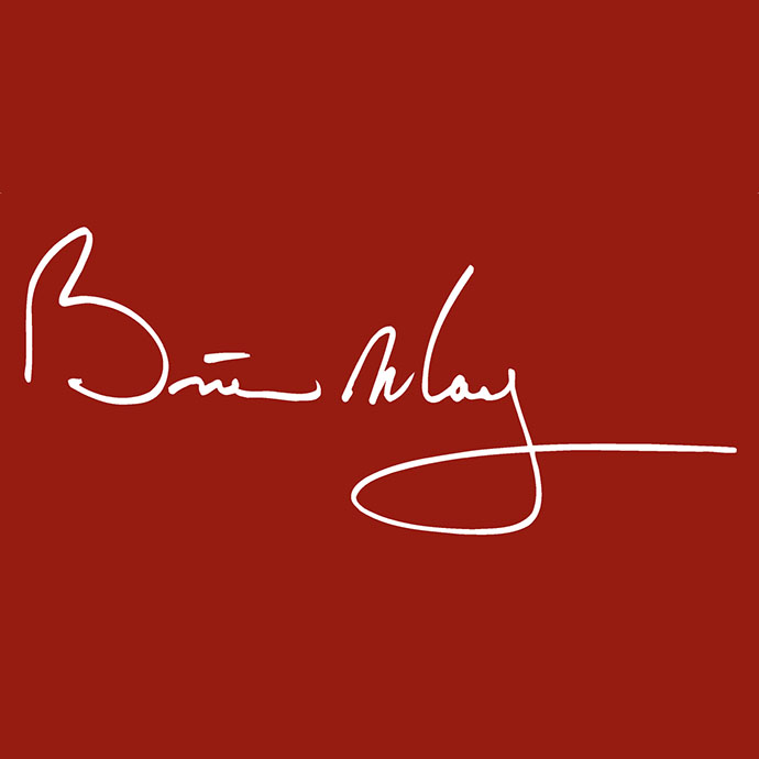 Brian May signature white on red - thumb