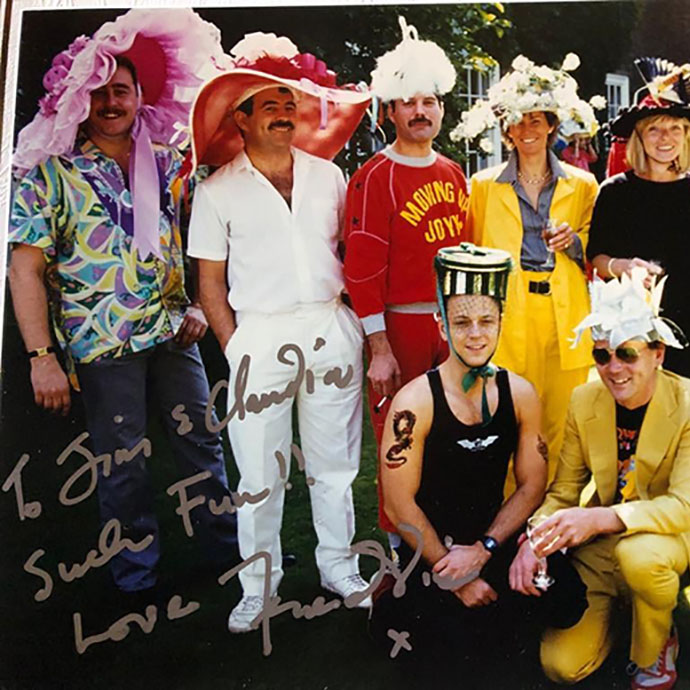 Freddie Mercury and pals in Easter bonnets - crop