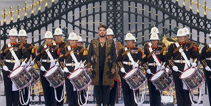 Adam Lambert and Royal Marines Corps of Drums  - Buckingham Palace