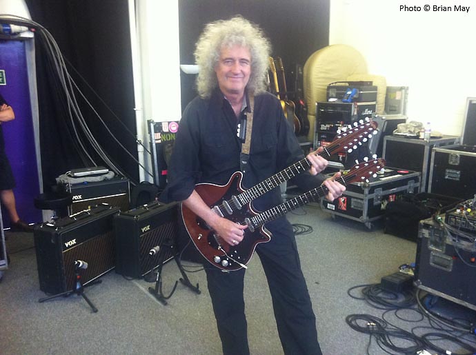 Bri with double-neck Red Special by Andew Guyton