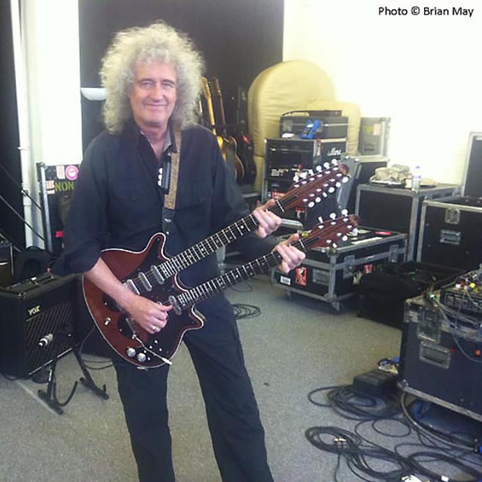 Brian and double-neck Red Special by Andrew Guyton