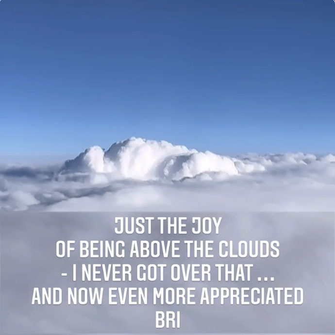 The joy of beig above the clouds - crop