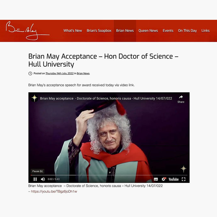 Brian May Acceptnce - on BrianMay.com