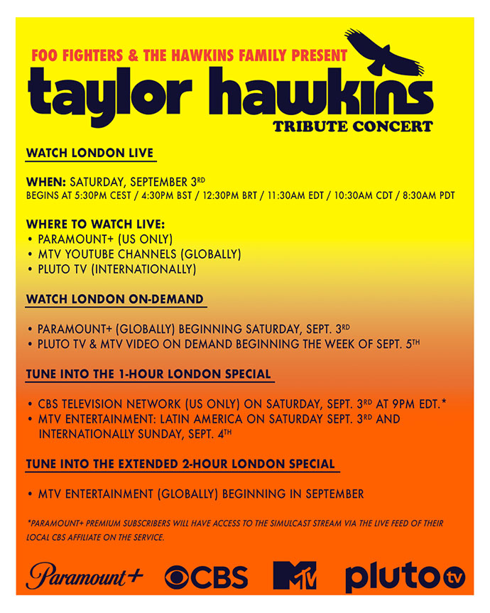 Taylor Hawkins Tribute - How To Watch