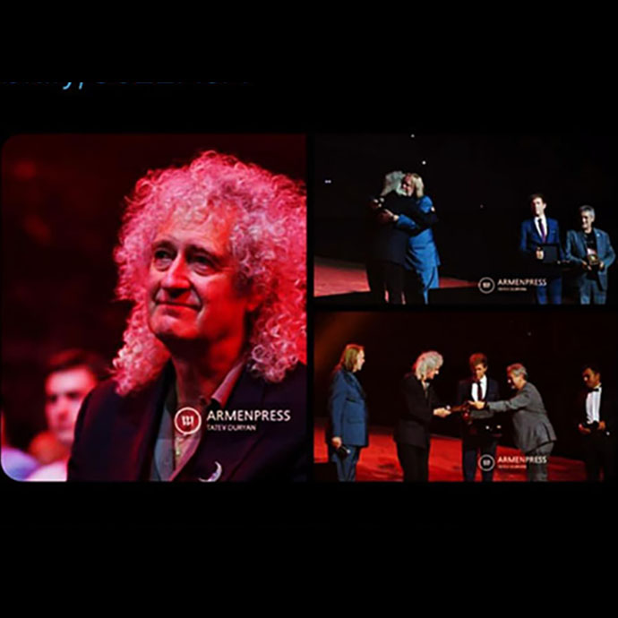 Brian May awarded with Stephen Hawking medal - crop