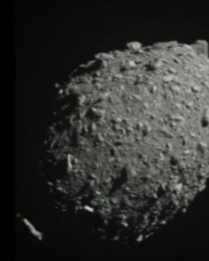Asteroid Didymos and small moon Dimorphos - mono