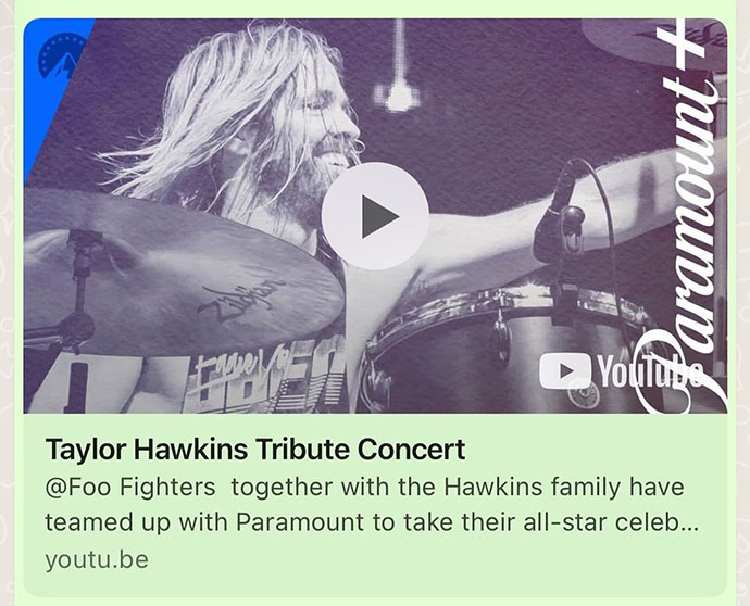 Taylor Hawkins Tribute Paramount ad