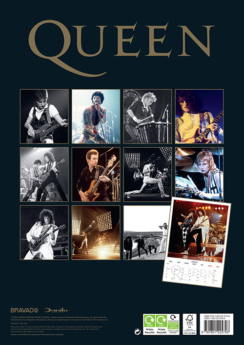 Queen Official A3 Wall Calendar - back