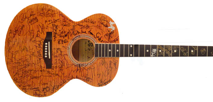 Guitar signed for the unborn