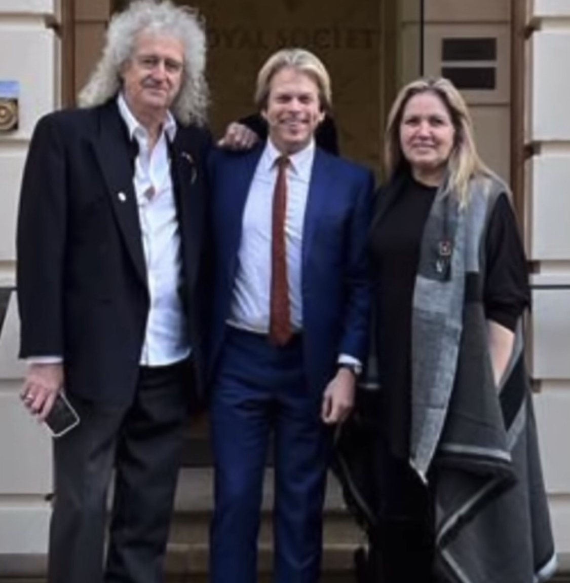 Brian May, Charles Banner QC and Anne Brummer, Royal Society 23/11/2022
