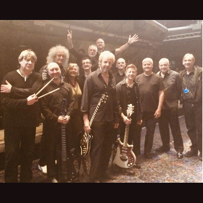 Alan Darby, Brian May and We Will Rock You Dominion band