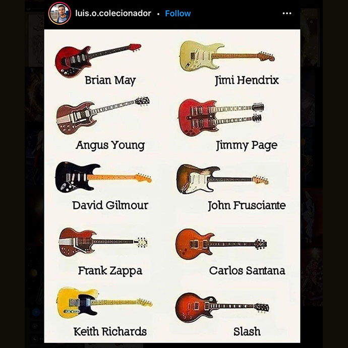 Red Special and famous guitars - poster - thumb