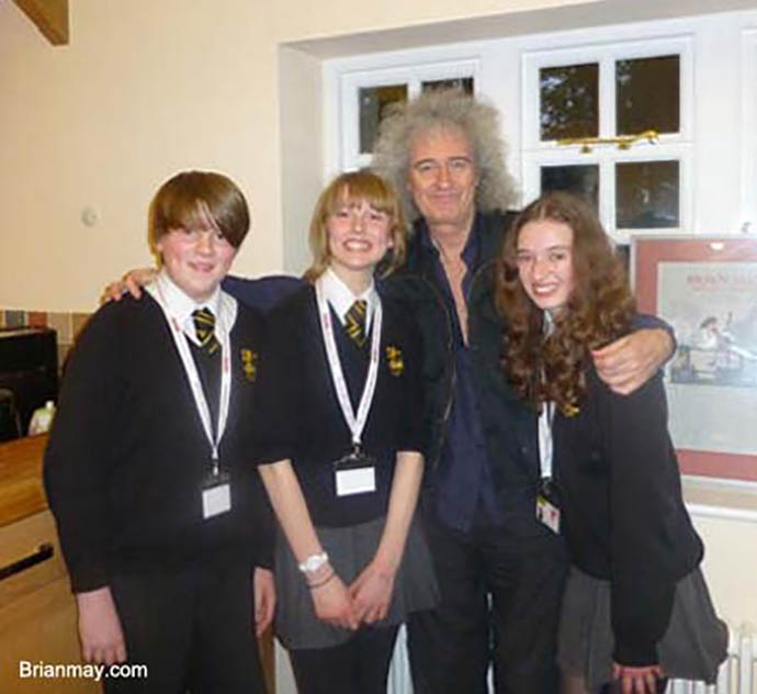 Brian May with Tomlinscote School - for BBC School Report
