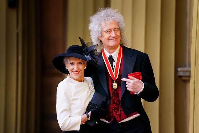 Sir Brian May and Anita Dobson - After Knighthood investiture