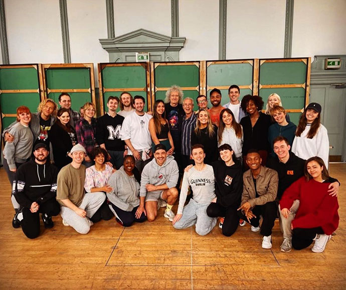 Brian at We Will Rock You rehearsal with Ben Elton and new cast 29/04/2023