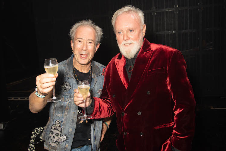 Ben Elton and Roger Taylor pose after the We Will Rock You Gala Performance at The Coliseum theatre on June 7, 2023 in London, England. (Photo by Dave Hogan/Hogan Media)