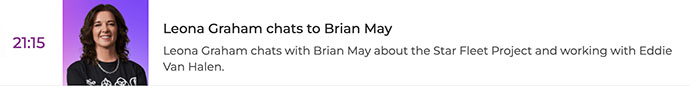 Leona Graham schedule - Brian May