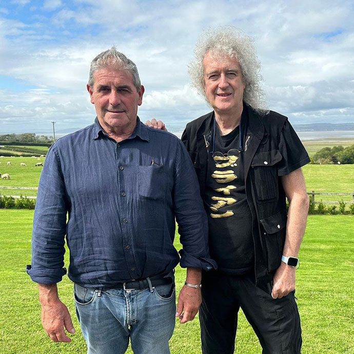 Brian May saying farewell for now to Farmer Vivian