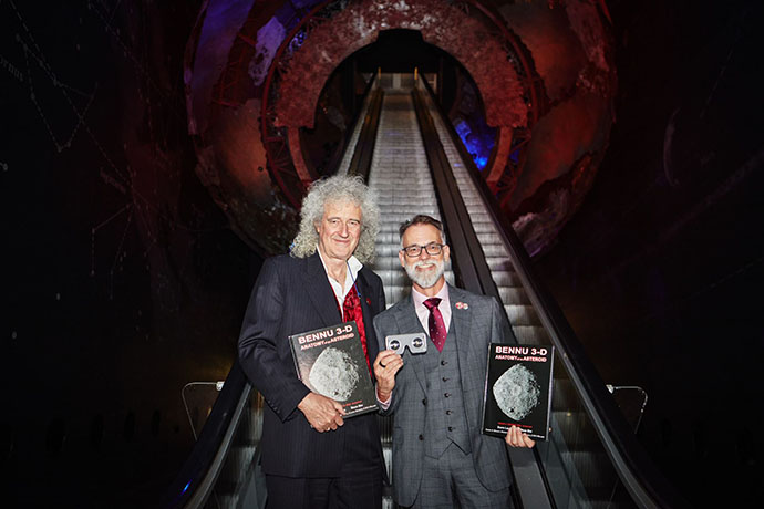 Sir Brian May and Professor Dante Lauretta Naturall History Muaeum