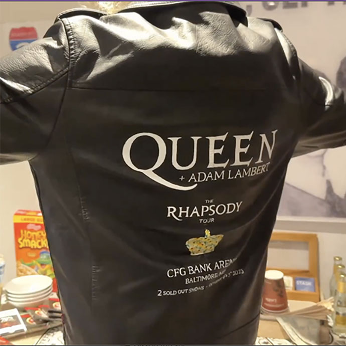 Brian May Q+AL tour leather jacket - back