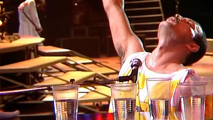 Freddie Mercury on stage - Bohemian Rhapsody