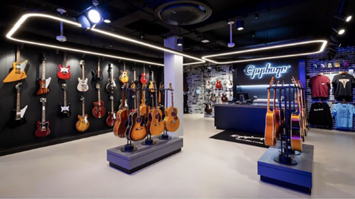 Gibson Garage London Epiphone area.