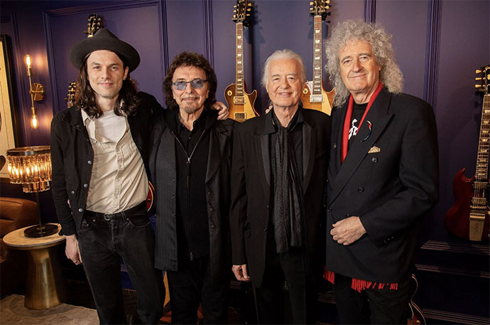 James Bay, Tony Iommi, Jimmy Page and Sir Brian May