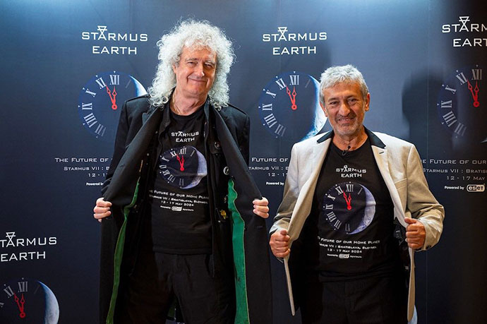 Founders Brian May & Garik Israelian during Staarmuss VII Launch