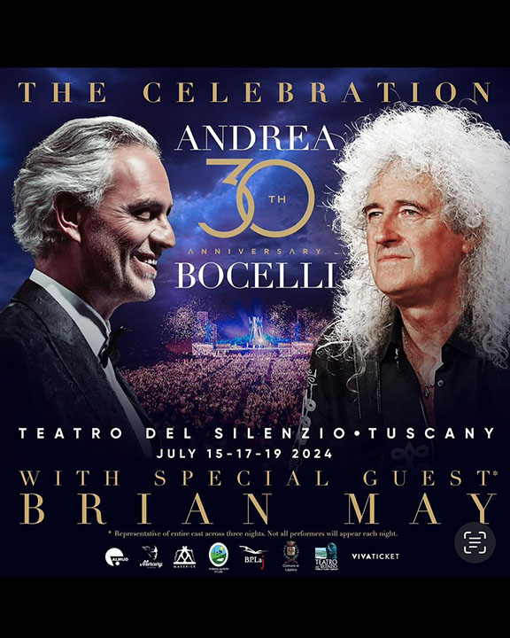 Amdrea NBocelli and Brian May - poster
