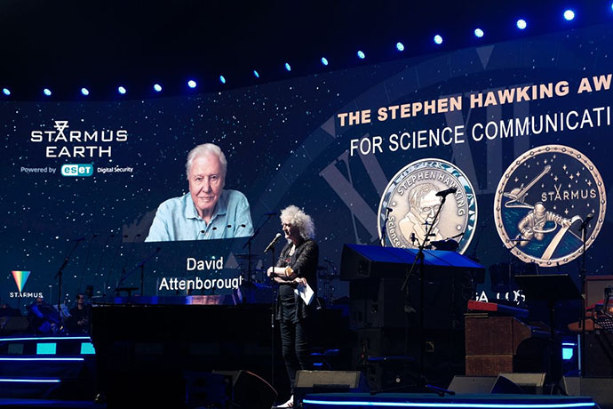 Stephen Hawking Medal 2024 - Brian May cites Sir David Attenborough © Stamus