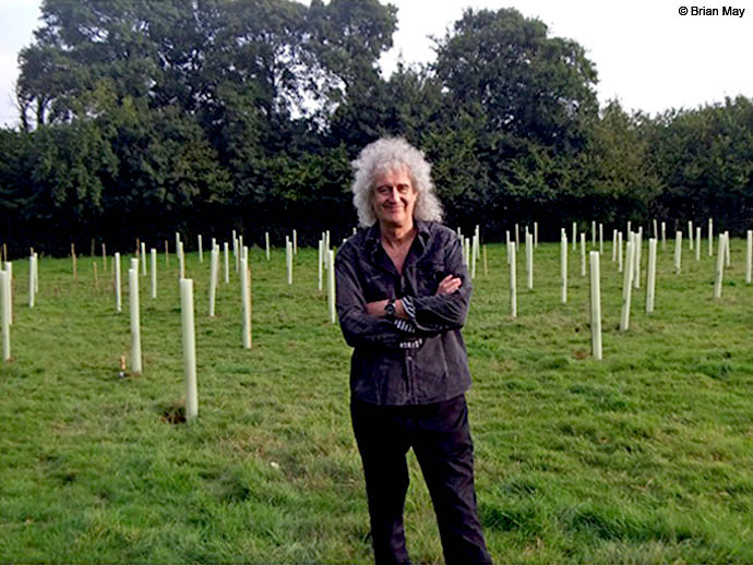 Brian May at the inaugural tree-planting day in Bere Regis