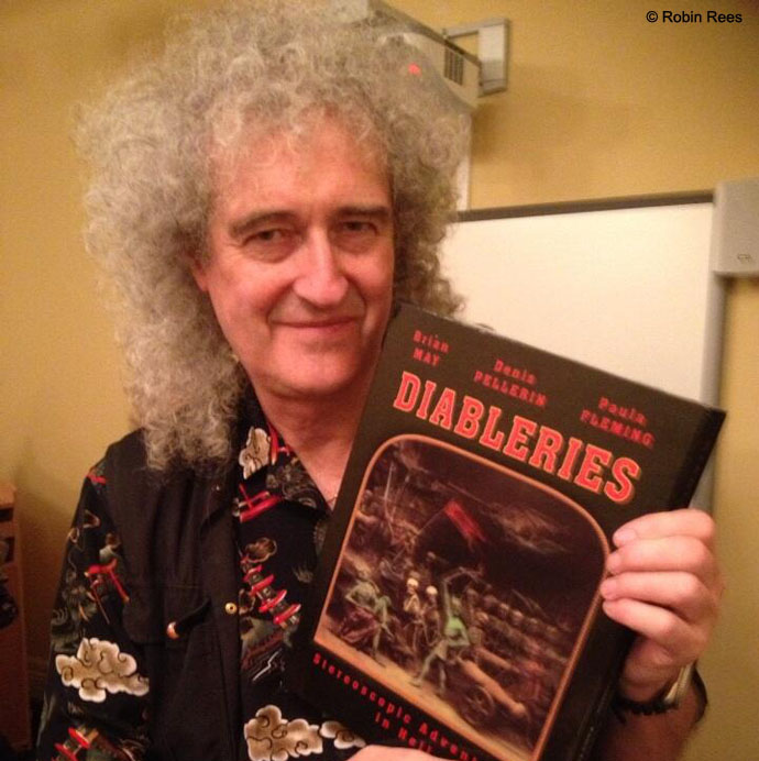 Brian May with first copy of Diableries book © Robin Rees