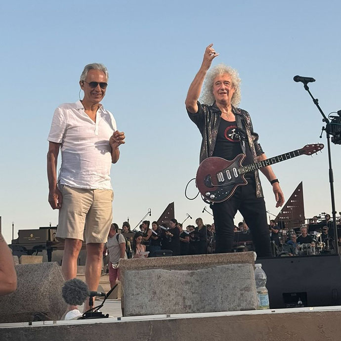 Brian May and Andrea Bocelli - rehearsal