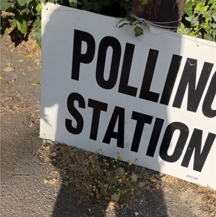 Brian May at his Polling Station 04/0
