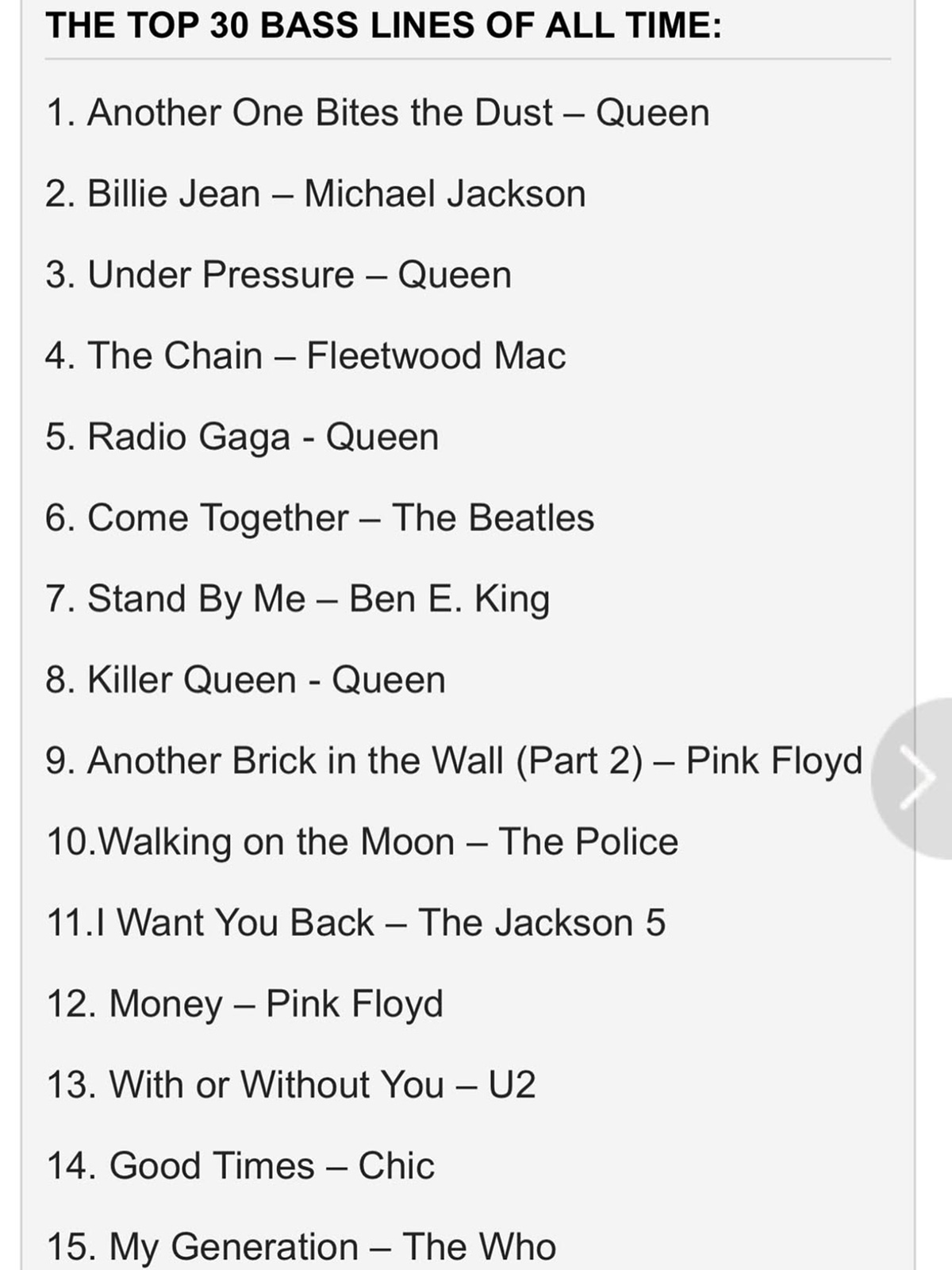 Brian May - Queen - greatest bass lines of all time