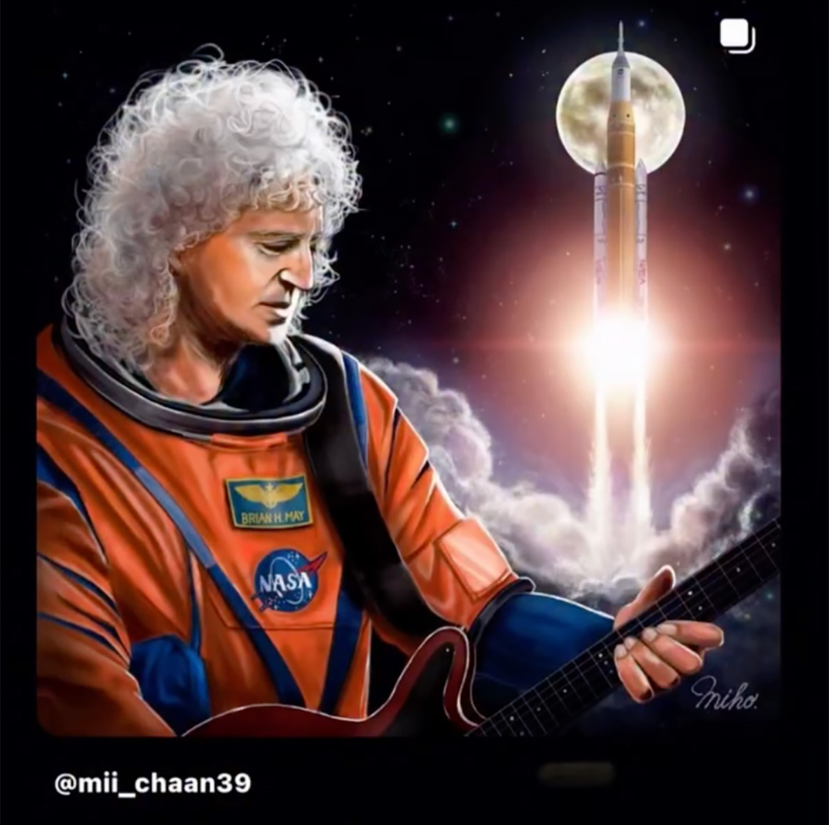 Brian May - Dear Artemis heroes !!! Wishing you a safe and successful journey around the Moon