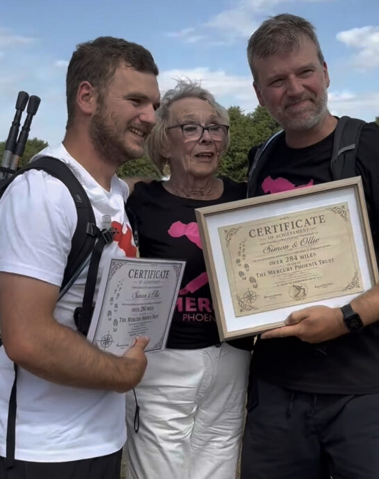 Simon and Ollie received their Certificate of Achievement